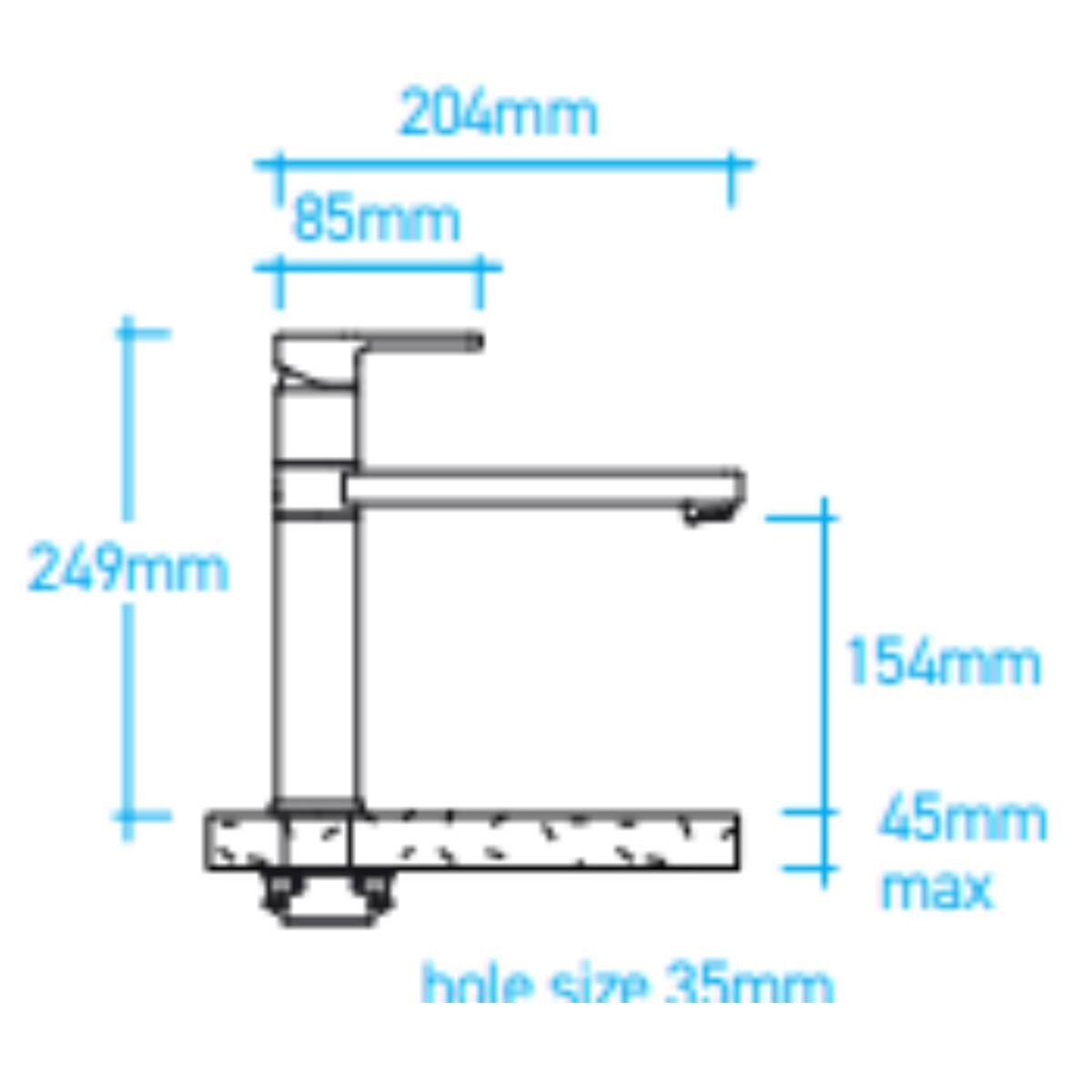 Billi Home Paddle Lever Mixer Tap - Brushed Chrome Finish - 6 Star WELS Rating - 4.5L/min Flow - 991800PBR
