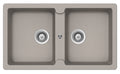 Abey Cristalite Plus double bowl sink pack with kitchen mixer - top or undermount - Concrete - TN200TC