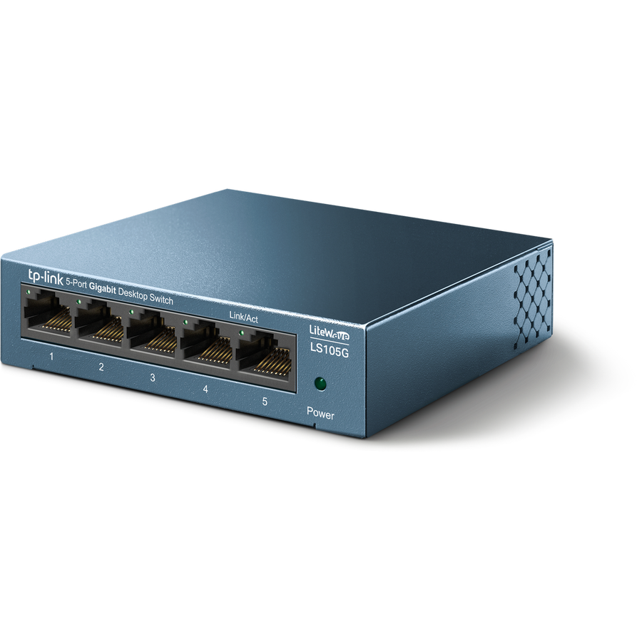 TP-Link LS105G 5 Port Gigabit Desktop Switch - 10/100/1000Mbps - Black - SuperSaverAU - view 1