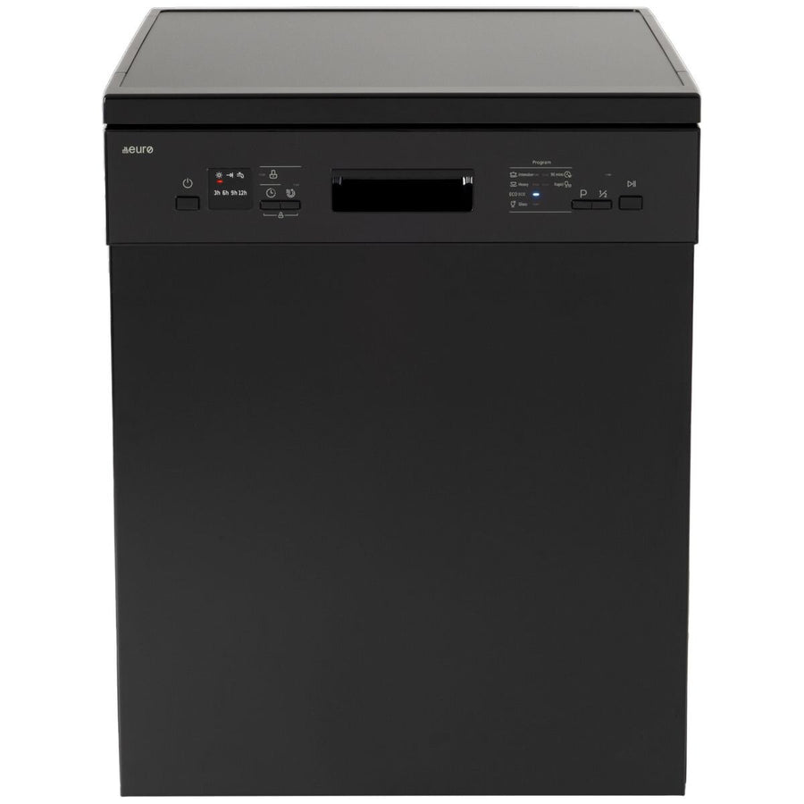 Euro Appliances 60cm Freestanding Dishwasher - 14 Place Settings, Black, Triple Stage Filter - OE60D14B1