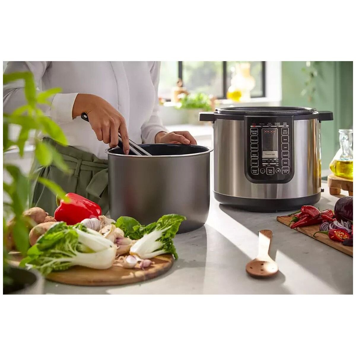 Philips All-In-One XL 8L Multi Cooker - 1500W, 20 Pre-Set Programs, Black and Silver - HD2238-72