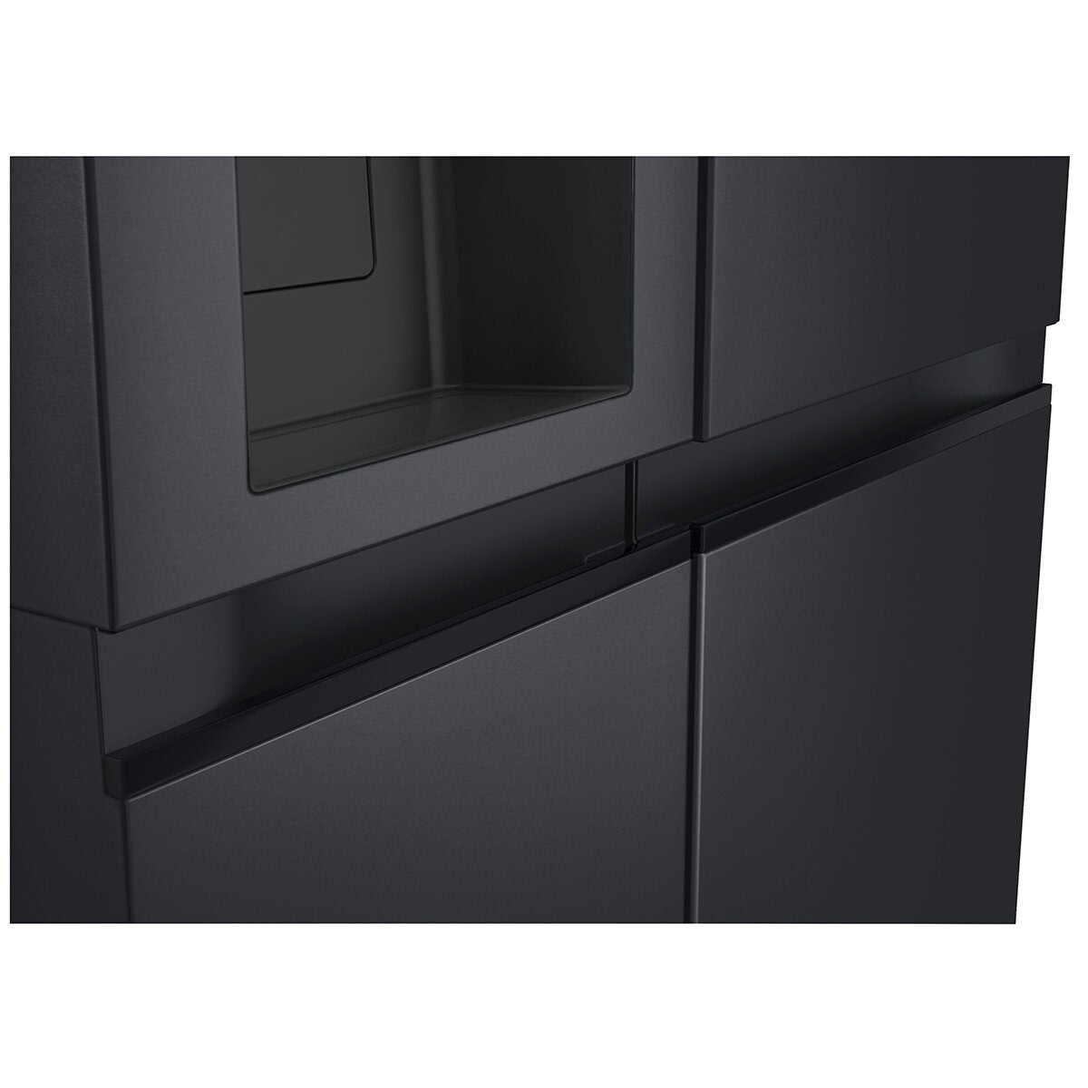 LG 635L Side by Side Fridge - Matte Black, Plumbed Ice and Water Dispenser, ThinQ - GS-L600MBL