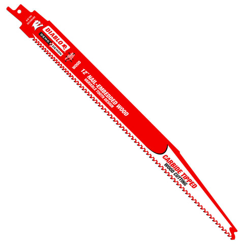 Diablo 12" Demo Demon Carbide Reciprocating Saw Blade for Nail Embedded Wood
