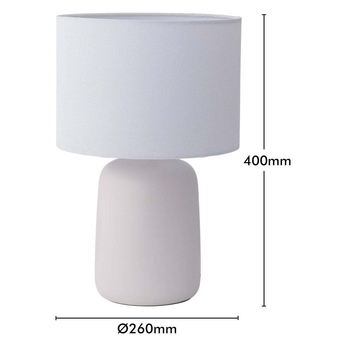 Verve Design Greta Table Lamp - Ceramic Base - White Fabric Shade - 260mm x 400mm - SuperSaverAU - view 5