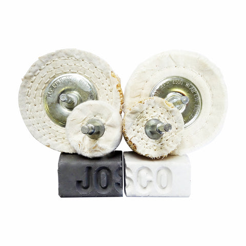 Josco Jumbo Grinder Metal Polishing Kit with 50mm and 100mm Buffs