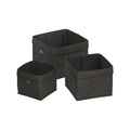 Flexi Storage Living Dark Grey Square Felt Baskets Set of 3 - 210mm x 160mm - Durable Storage Solution - SuperSaverAU - view 1