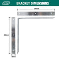 Carinya 380 x 380mm Galvanised Steel Heavy-Duty Angle Bracket, 50kg Capacity