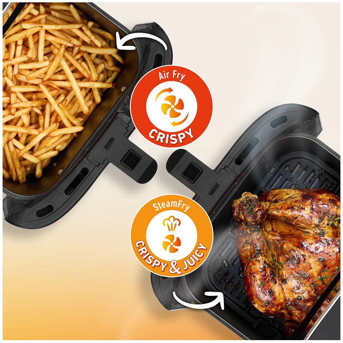 Sunbeam SteamFry 7L Air Fryer and Steamer - Five Functions, Removable Water Tank - AFP4600BK