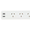 Arlec 4 Outlet Powerboard with USB Chargers - 290mm - White - Overload Protection - SuperSaverAU - view 2