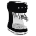 Smeg 50s Style Espresso Coffee Machine - 15 Bar, ThermoBlock, Steam Wand, Black - ECF02BLAU