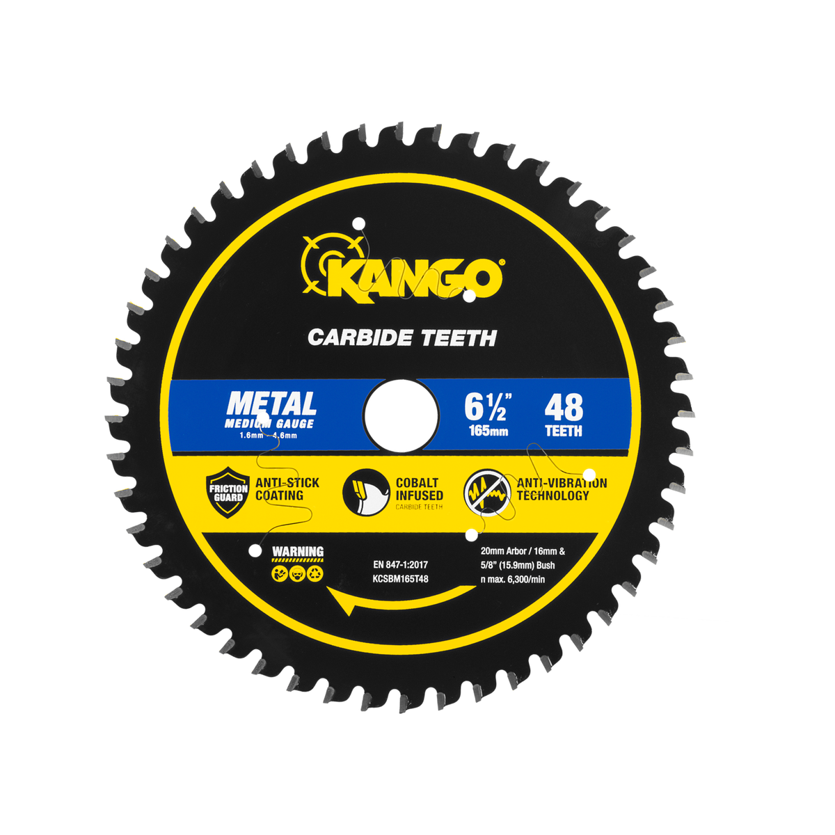 Kango 165mm 48T Metal Circular Saw Blade - Cobalt Carbide - Precision Cuts