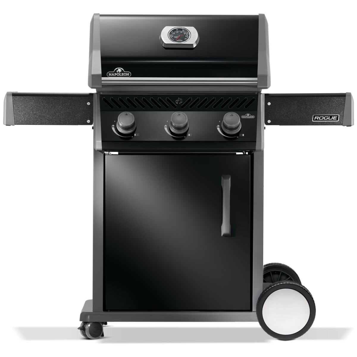 Napoleon Rogue 3 Burner LPG Freestanding BBQ - Black, Griddle Insert, Battery-Free Ignition - R425PK-2-AU