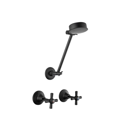 Mondella Centro Matt Black Lead Free Brass Round Shower Set 8L/min 3 Star WELS