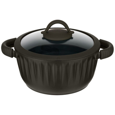 Resto Ascella 20cm Non-Stick Casserole Pot with Lid - Recycled Aluminium, Induction Compatible - RE94001