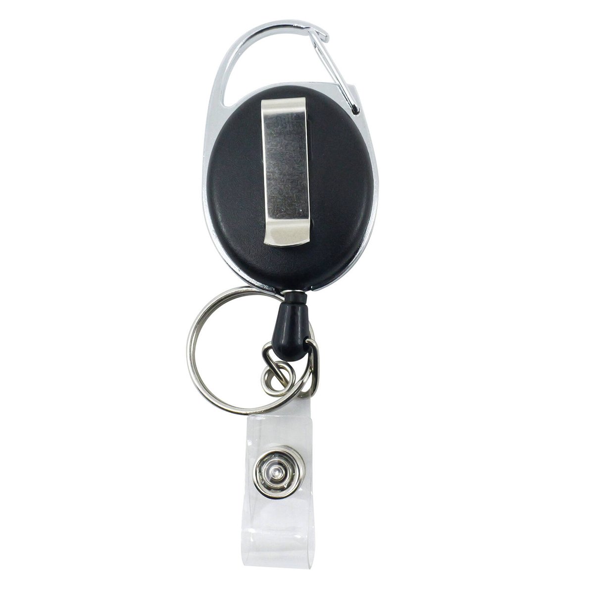 Key Essentials Retractable Lanyard Carabiner - Compact - Heavy-Duty Cord - 34mm x 109mm x 15mm