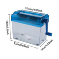A6 Mini Hand Crank Paper Shredder, 3 mm Strip Cut - Blue - view 3