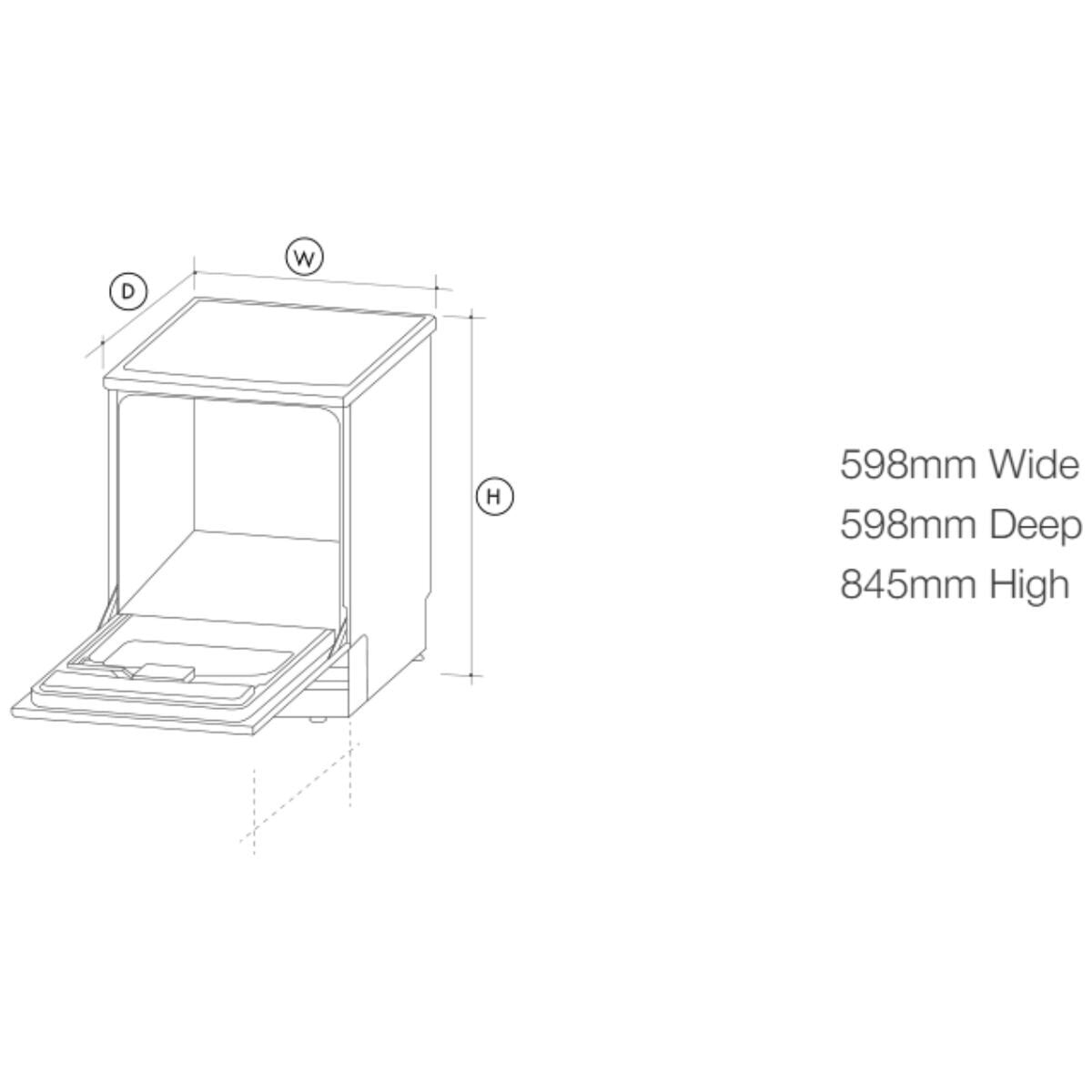 Artusi 60cm Freestanding Dishwasher 15 Place Settings - Stainless Steel, 8 Programs, Touch Controls - ADW5009X