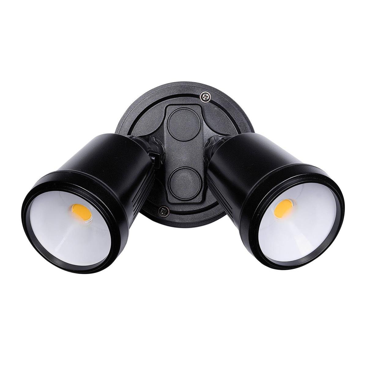 Brilliant Black Raptor III Twin Flood Light - 20W - 1800 Lumens - IP65 Weather Resistant - SuperSaverAU - view 1