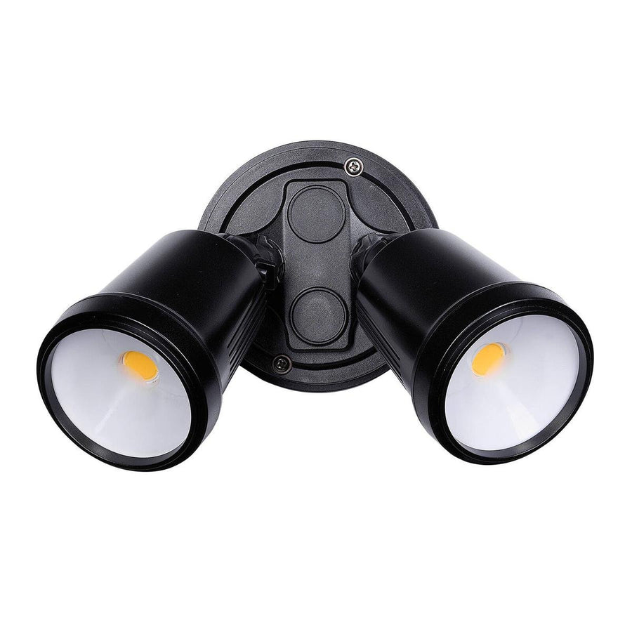 Brilliant Black Raptor III Twin Flood Light - 20W - 1800 Lumens - IP65 Weather Resistant - SuperSaverAU - view 1