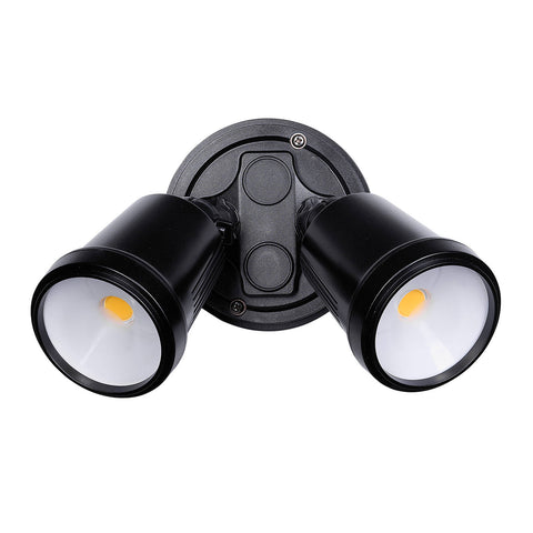 Brilliant Raptor III Twin 20W Outdoor Flood Light Black, Adjustable Heads, Weather Resistant 22601/06