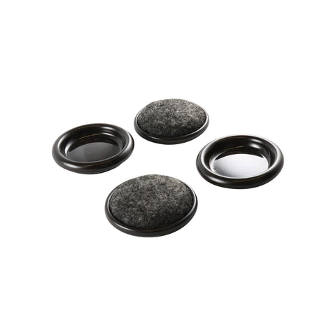 Surface Gard 30mm Brown Carpet Base Round Castor Cups - 4 Pack