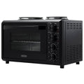 Morphy Richards 32L Benchtop Convection Oven with Two Hot Plates - Matte Black, 120 Minute Timer - MRBO32BLK2