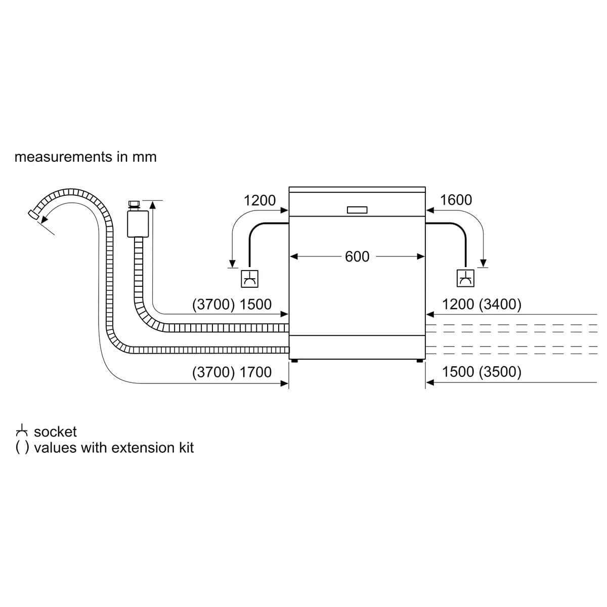 Bosch Series 2 60cm Freestanding Dishwasher - 13 Place Settings, White, Home Connect, Extra Dry - SMS2ITW01A