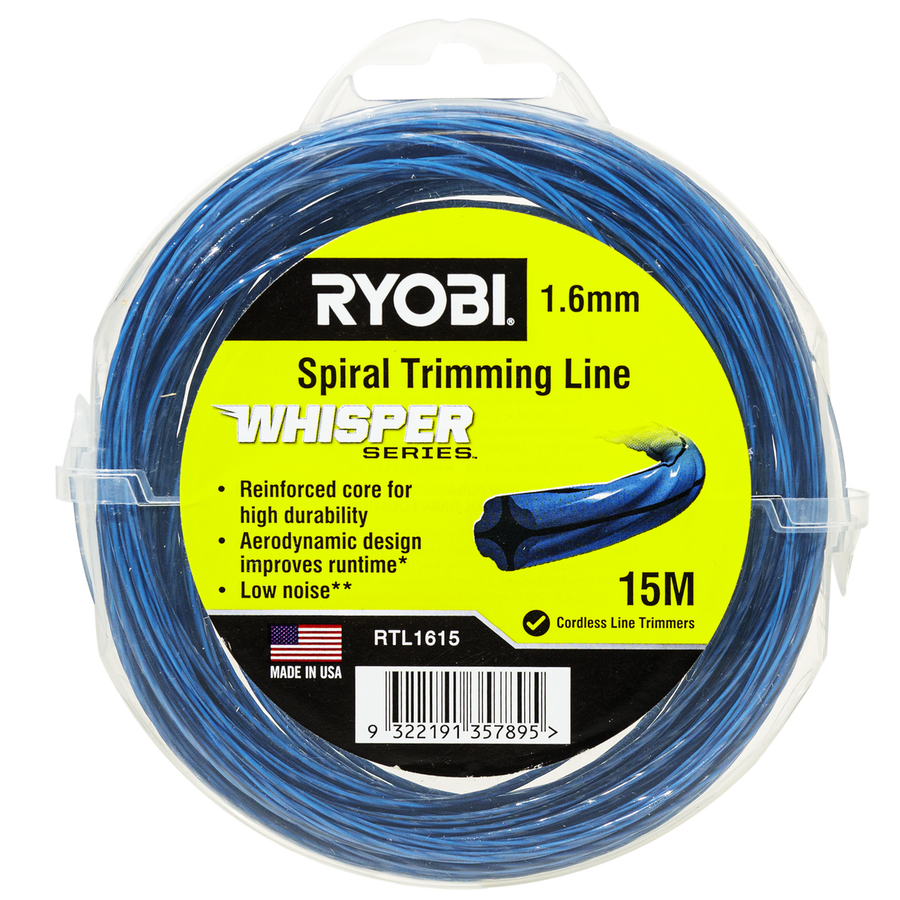 Ryobi Whisper Series Trimming Line 65mm x 15m - Green - Noise-Reducing - SuperSaverAU - view 1