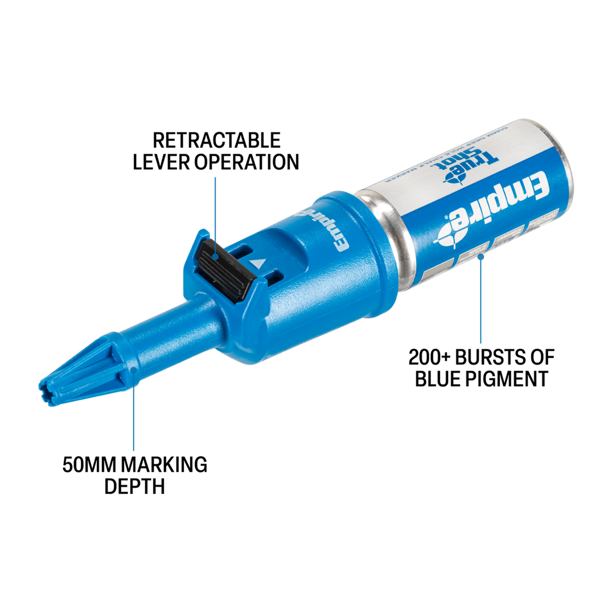 Empire True Shot Chalk Marker - 50mm Deep Hole - Blue - 200 Shots - SuperSaverAU - view 2