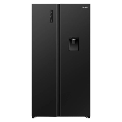 Hisense 541L PureFlat Side by Side Fridge - Charcoal Black, Water Dispenser, 4 Star Energy - HRSBS540BW