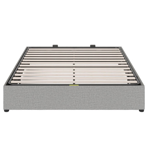 Zinus Queen gas lift storage bed base - light grey metal frame with hidden storage - AU-FPPPL1ZC-11Q
