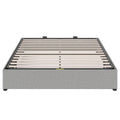 Zinus Double Gas Lift Bed Base - Light Grey Upholstered Finish, Hidden Under-Bed Storage - AU-FPPPL1ZC-11D