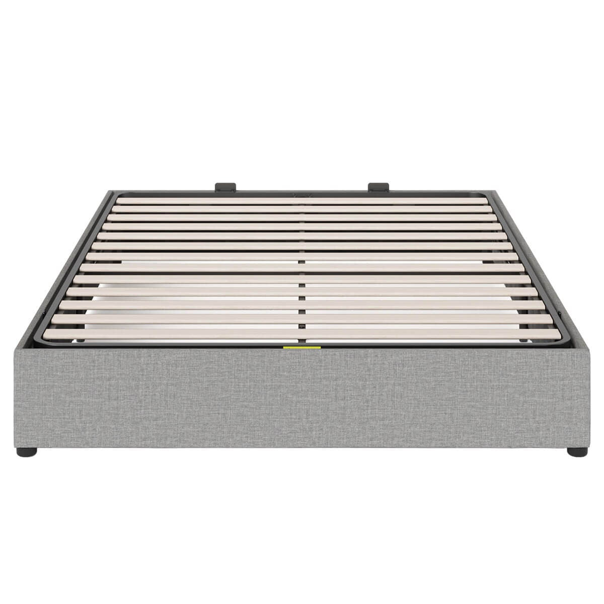 Zinus Double Gas Lift Bed Base - Light Grey Upholstered Finish, Hidden Under-Bed Storage - AU-FPPPL1ZC-11D