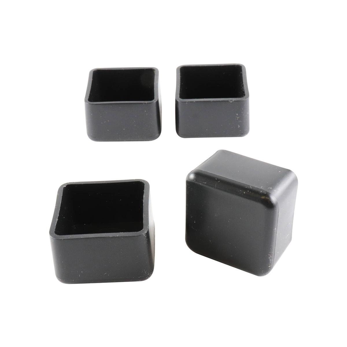 Surface Gard 25mm Black Square Plastic Chair Tips 4 Pack - External - SuperSaverAU - view 1