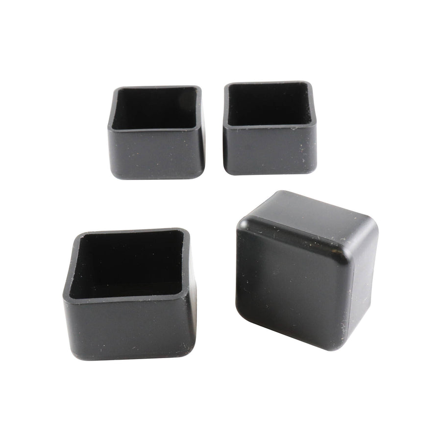 Surface Gard 25mm Black Square Plastic External Chair Tip - 4 Pack