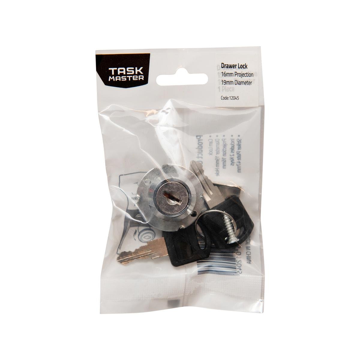 Taskmaster Drawer Lock - 19mm x 16mm - Includes 2 Keys - Security Use - SuperSaverAU - view 1