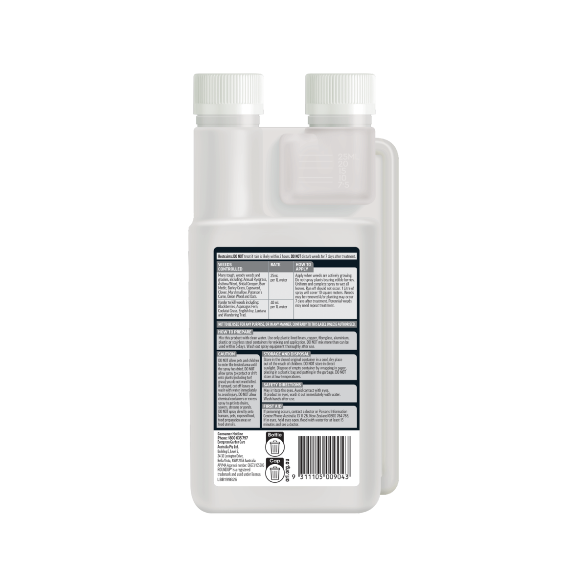 Roundup Tough Concentrate Weedkiller - 500ml - Non-Residual - Rainproof - SuperSaverAU - view 2