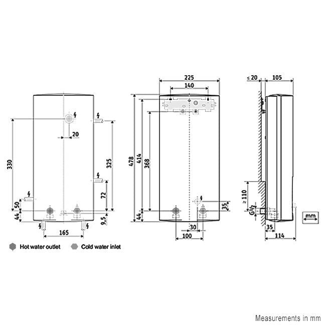 Stiebel Eltron 3 Phase Instantaneous Water Heater - 4i Technology, Up to 60°C, No Flue Needed - DHE18AU