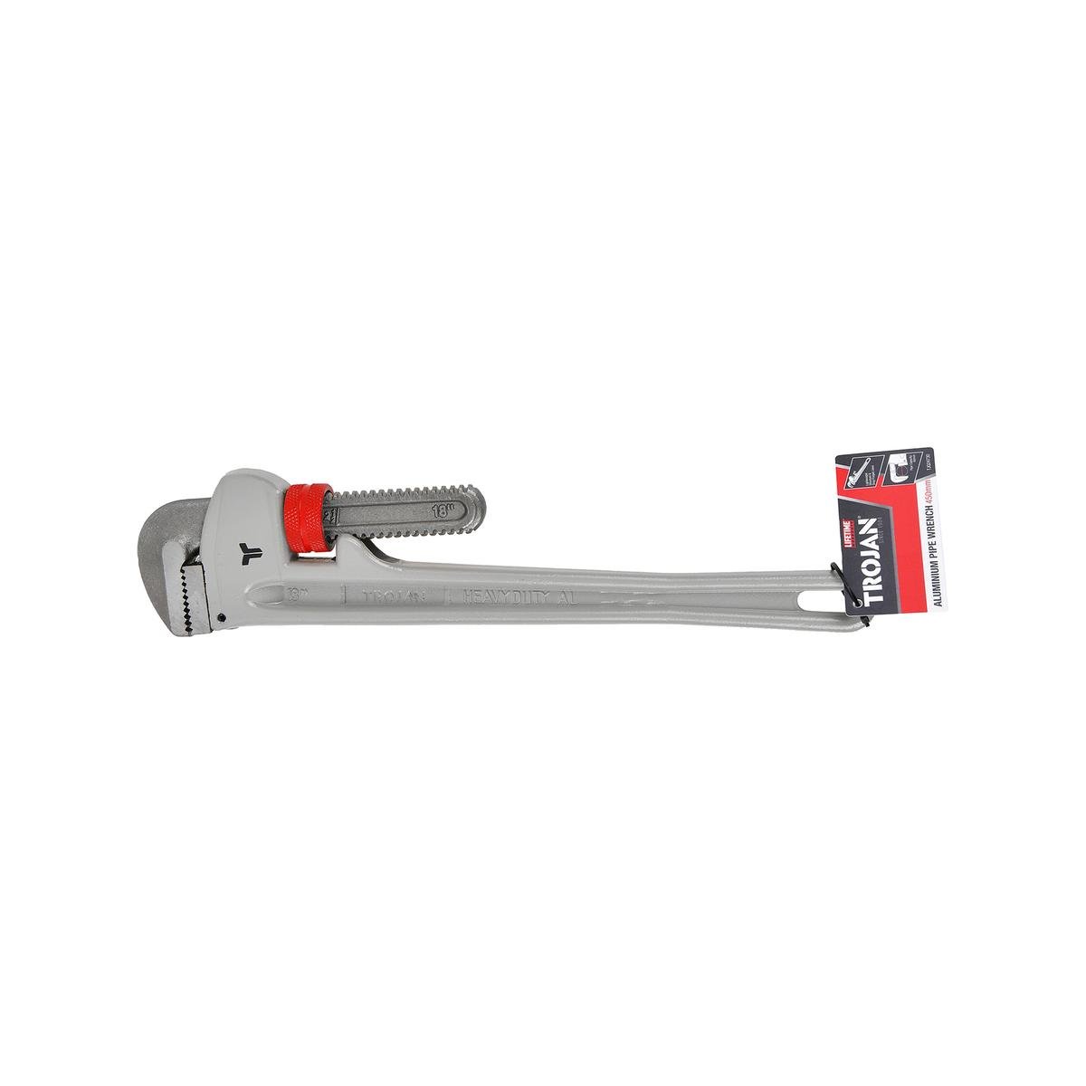 Trojan Aluminium Pipe Wrench - 450mm - Lightweight - Durable - 60mm Capacity - SuperSaverAU - view 1