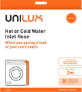 Unilux 2m hot or cold water inlet hose for washing machines and dishwashers - ULX107