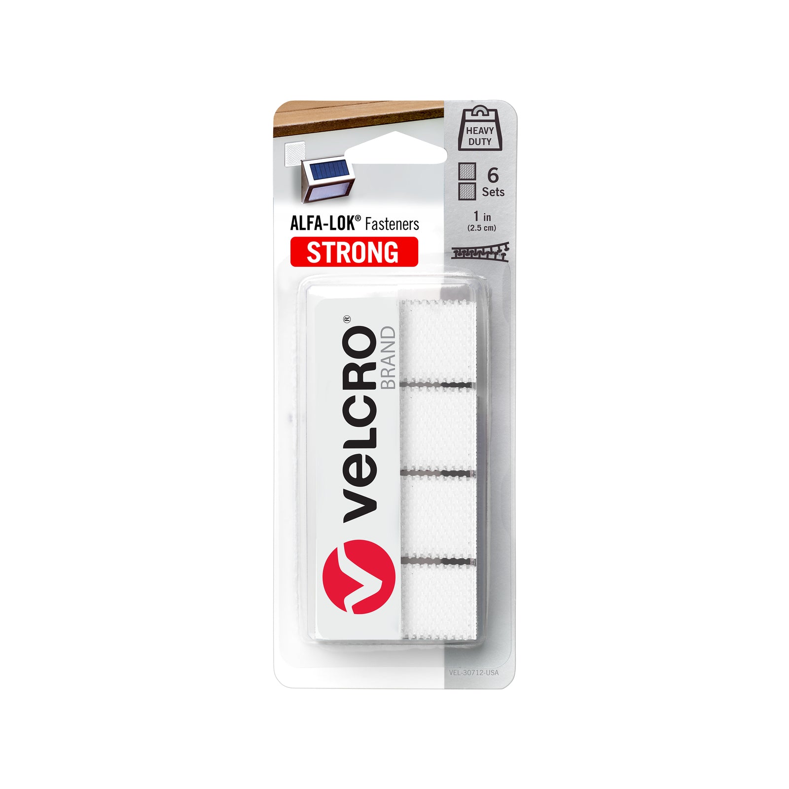 Velcro Brand 25mm White Alfa-Lok Squares 6 Pack