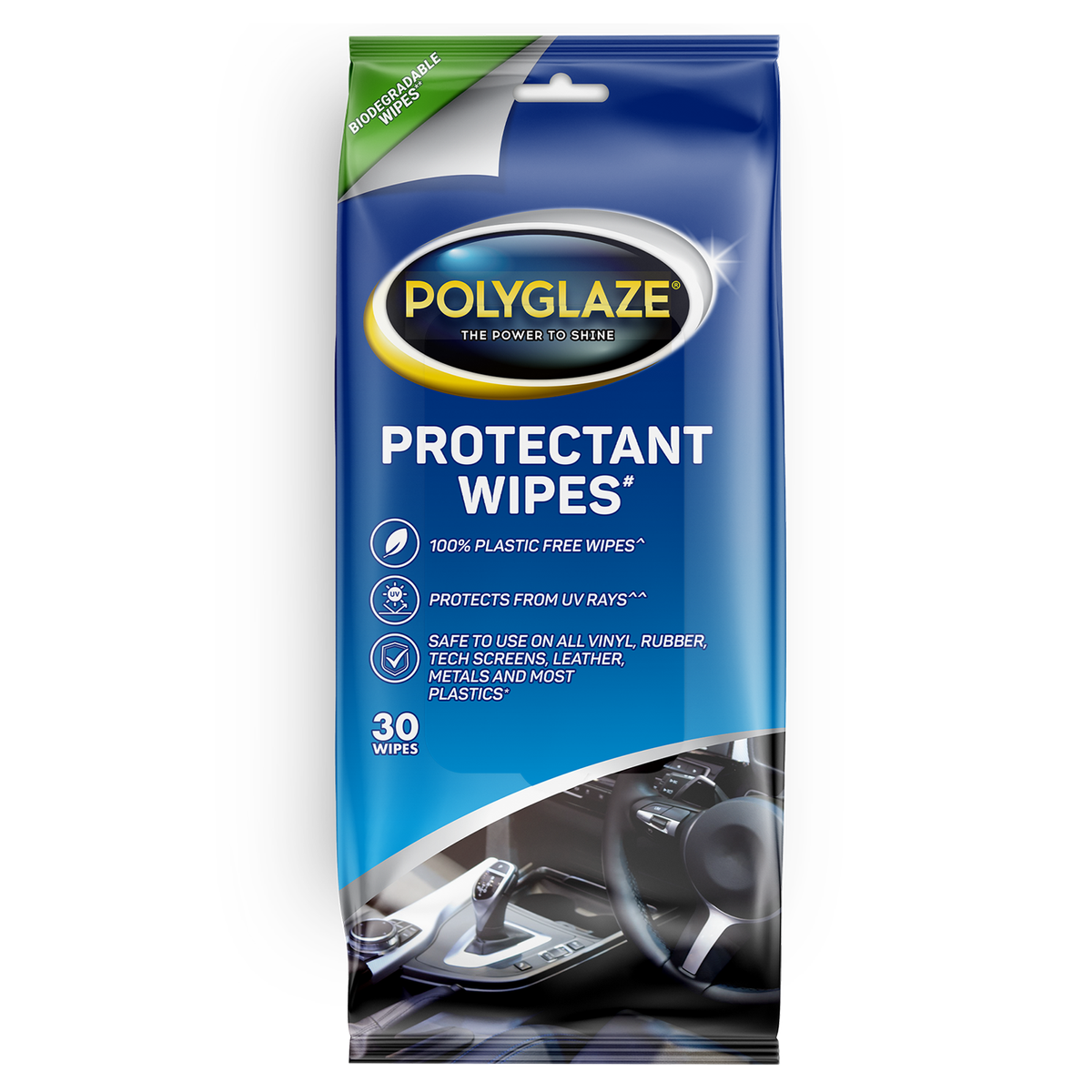 Polyglaze Auto Protectant Wipes - 30 Pack - Biodegradable - 115mm x 210mm - SuperSaverAU - view 1
