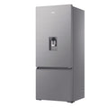 Haier 431L Bottom Mount Fridge - Non-Plumbed Water Dispenser, Satina Silver, Reversible Door - HRF420BHS