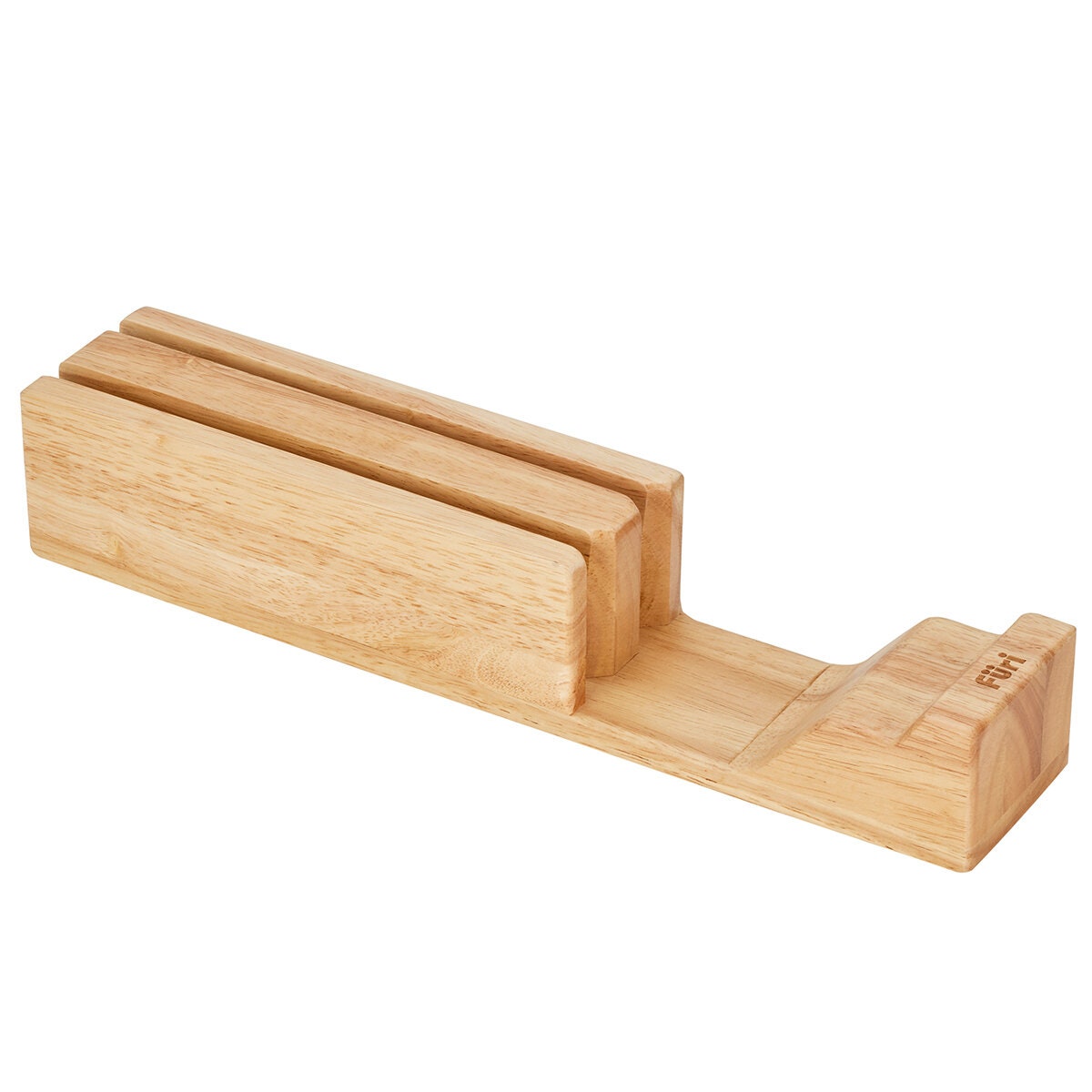 Furi Pro Jet Black 3 Piece Knife Set - Black Knives with Wooden Knife Holder - 41483