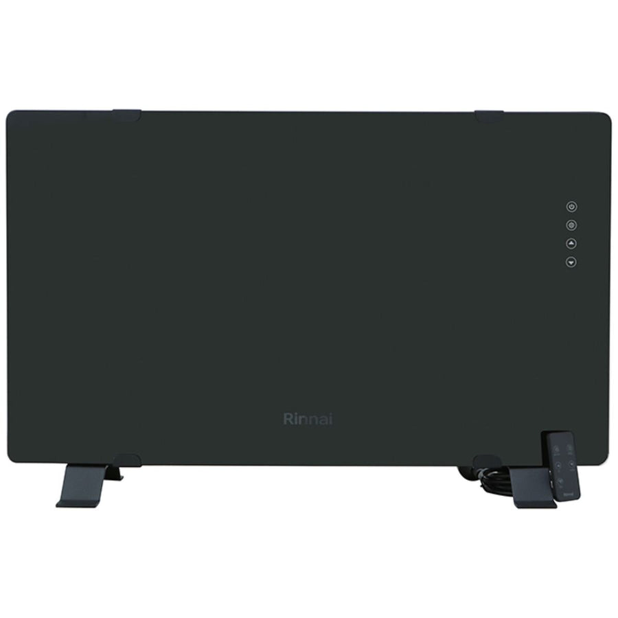 Rinnai 1500W Black Glass Electric Panel Heater - Wi-Fi Control, IP24 Rating, Remote Control - BEPH15DTWF