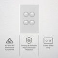 DETA S-Line Gloss White Quad Vertical Wall Switch 240V 10A 6364VB