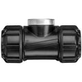 Philmac 25mm x 25mm x 1" Metric Poly x Poly x FI BSP Pipe Tee - Black Polypropylene