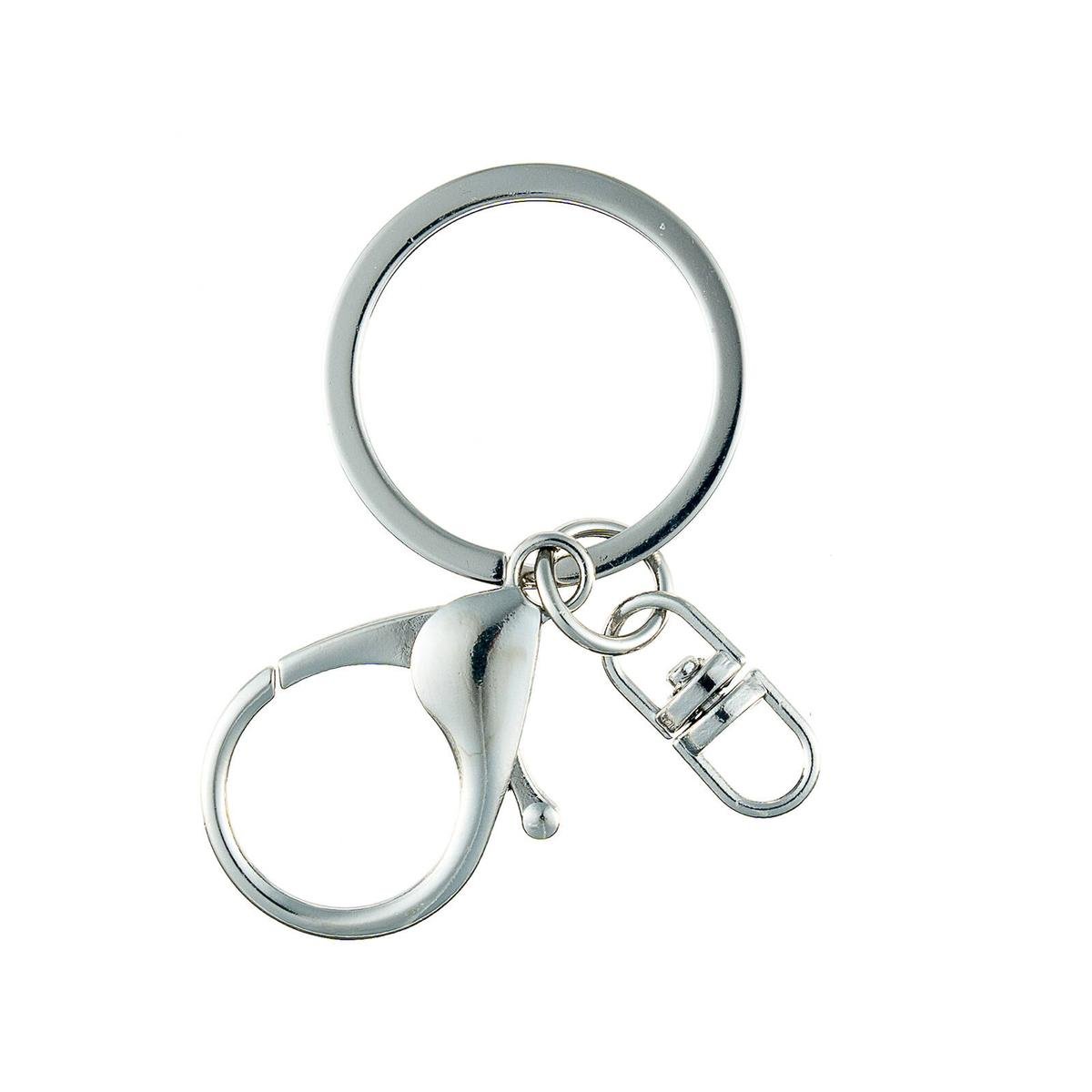 Taskmaster Silver Key Rings with Clip 5 Pack - 30mm Diameter - Lightweight - SuperSaverAU - view 1