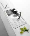 Barazza Easy single bowl sink with right hand drainer - 32L bowl, 304 stainless steel - EASY100L