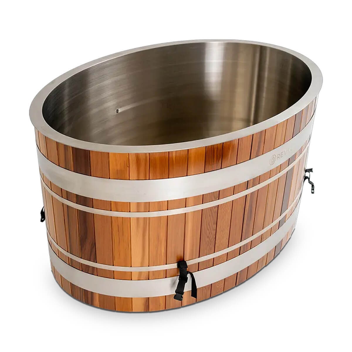Revel Glacier Premium Solo Cedar Ice Bath with 1HP Chiller Unit - Western Red Cedar Tub - R-ICESOLO-V3